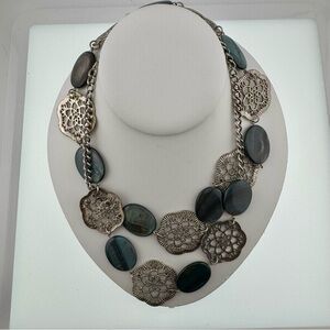 Kristin Davis Labradorite and Silver Pendant Long Necklace